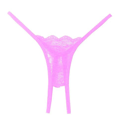 coloured open-crotch thongs