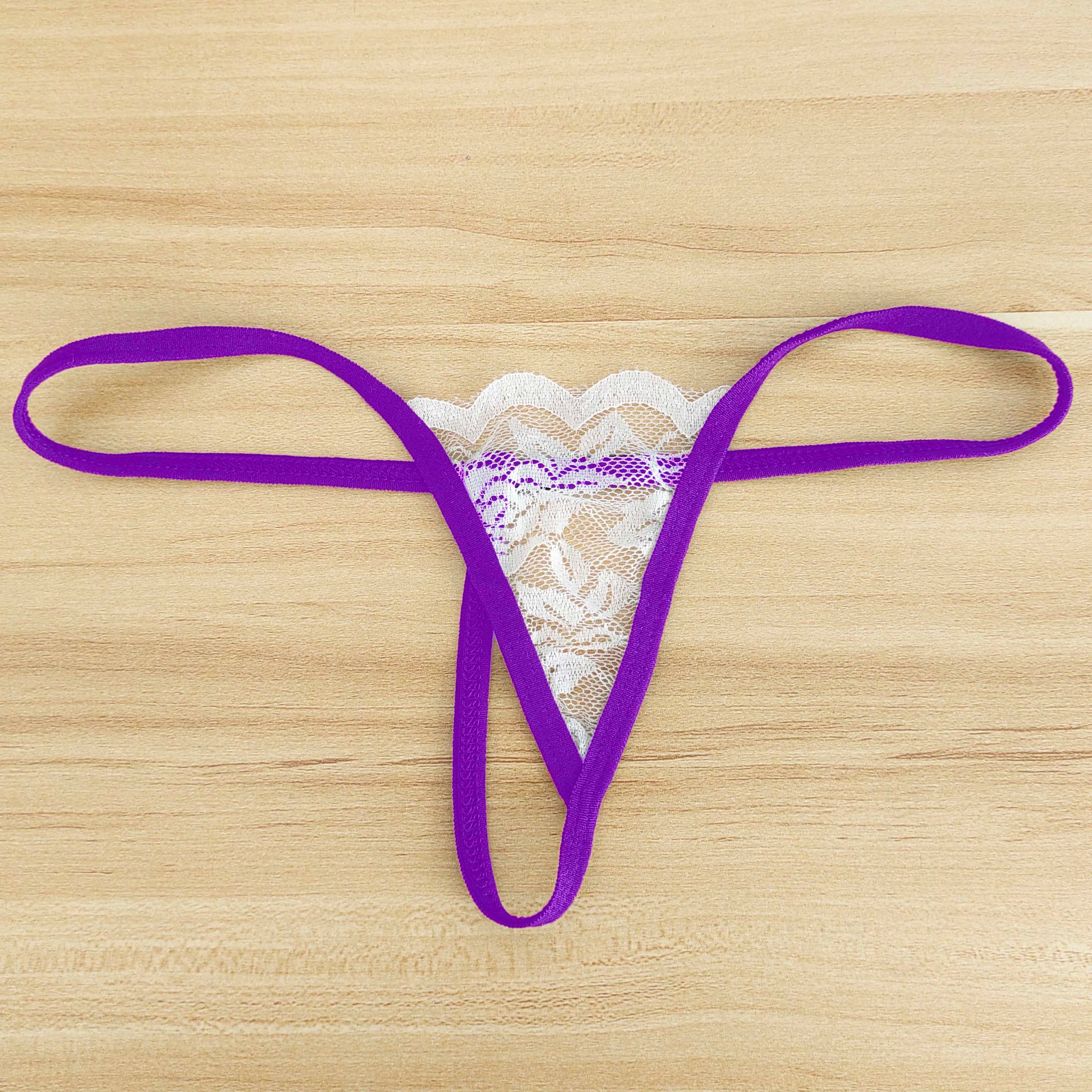 erotic lingerie lace panties swimwear T-back multi-colour elastic thong see-through swim shorts