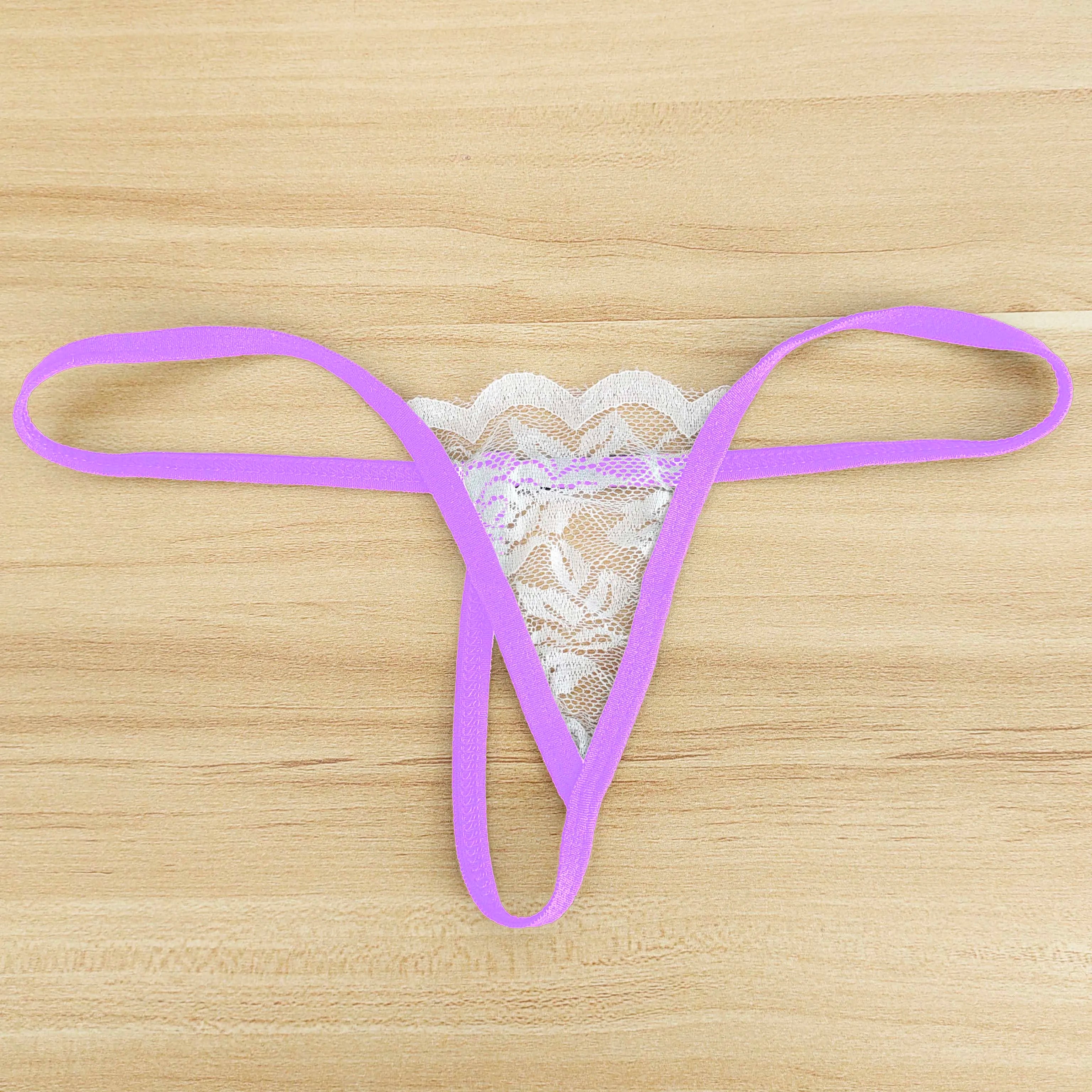 erotic lingerie lace panties swimwear T-back multi-colour elastic thong see-through swim shorts