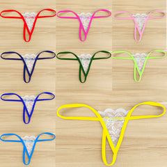 erotic lingerie lace panties swimwear T-back multi-colour elastic thong see-through swim shorts