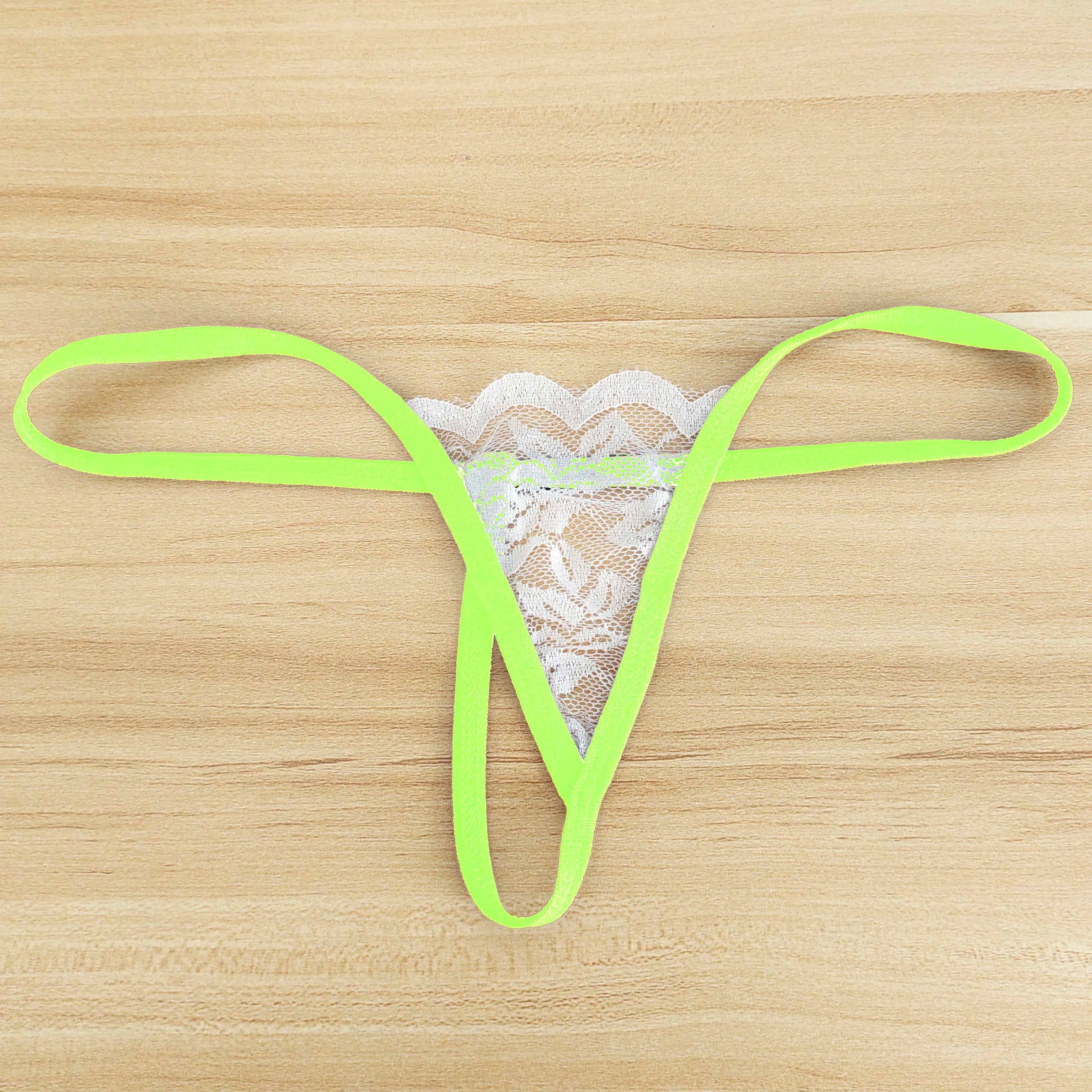 erotic lingerie lace panties swimwear T-back multi-colour elastic thong see-through swim shorts
