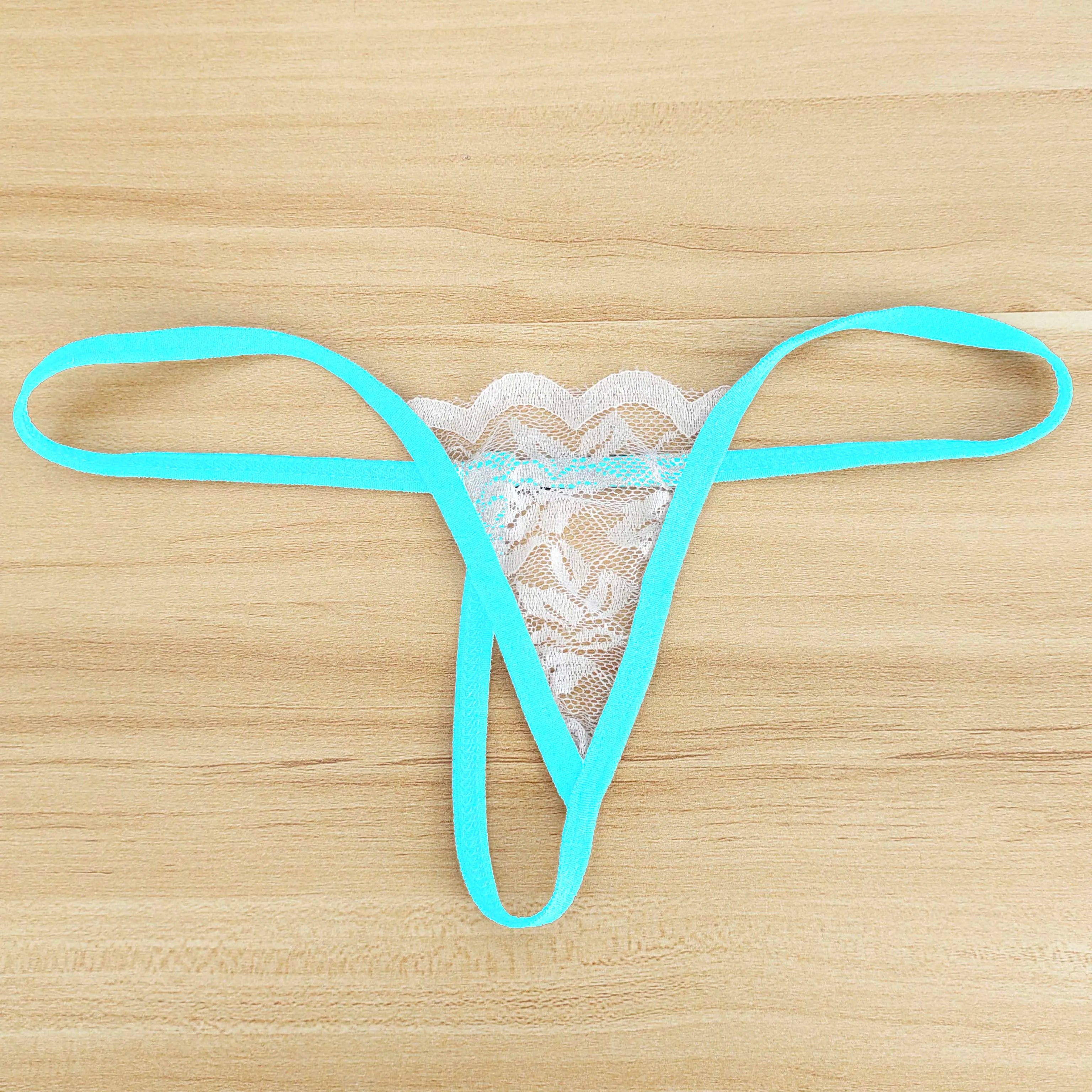 erotic lingerie lace panties swimwear T-back multi-colour elastic thong see-through swim shorts