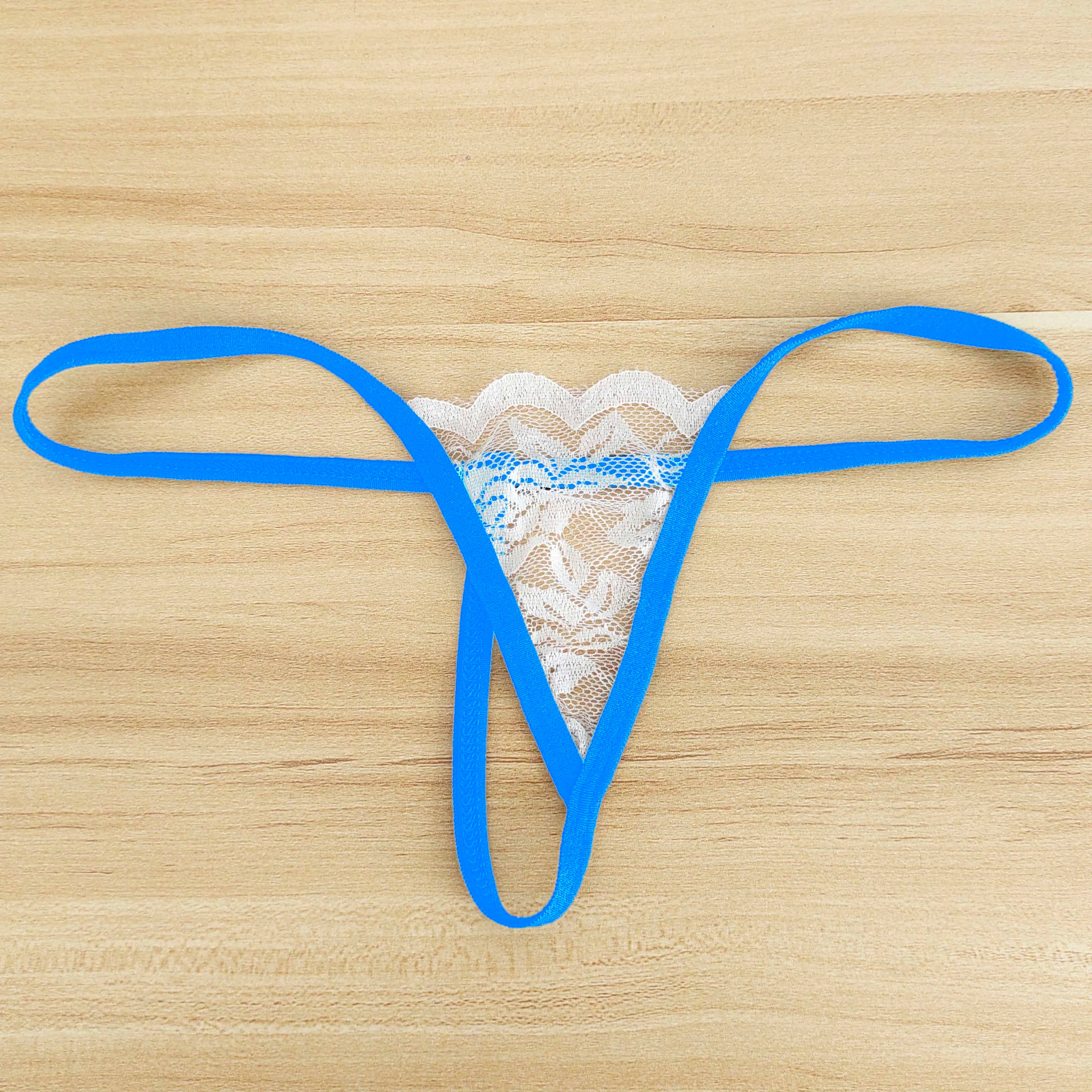 erotic lingerie lace panties swimwear T-back multi-colour elastic thong see-through swim shorts