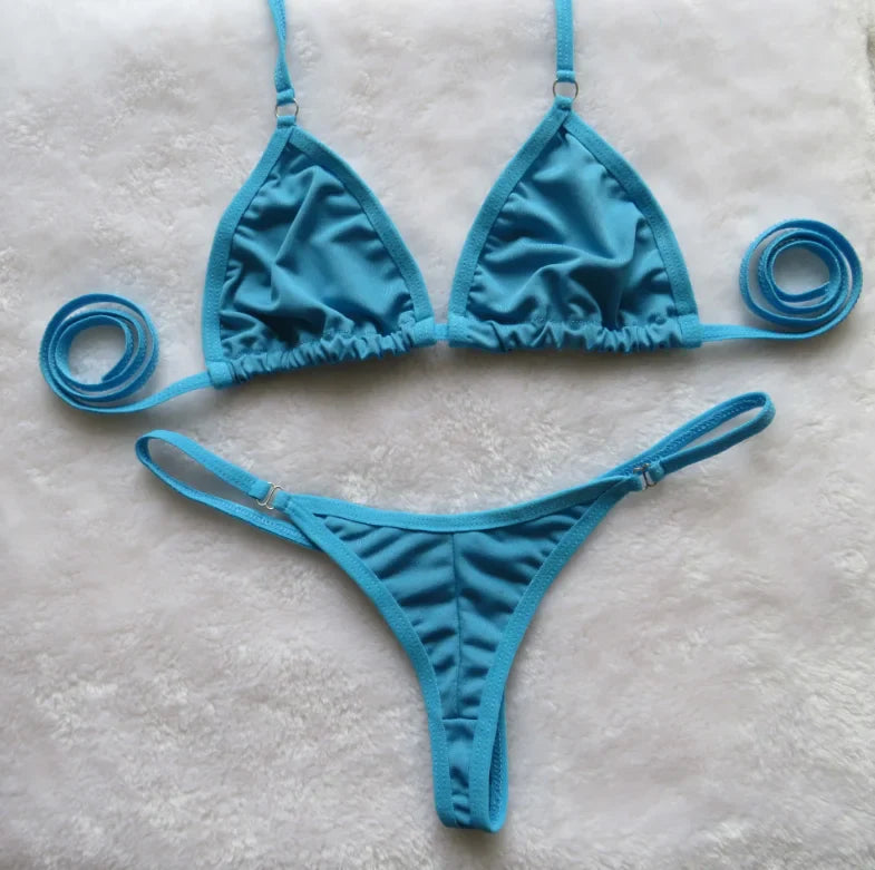 lingerie three-piece bikini set lace-up lingerie swimwear set