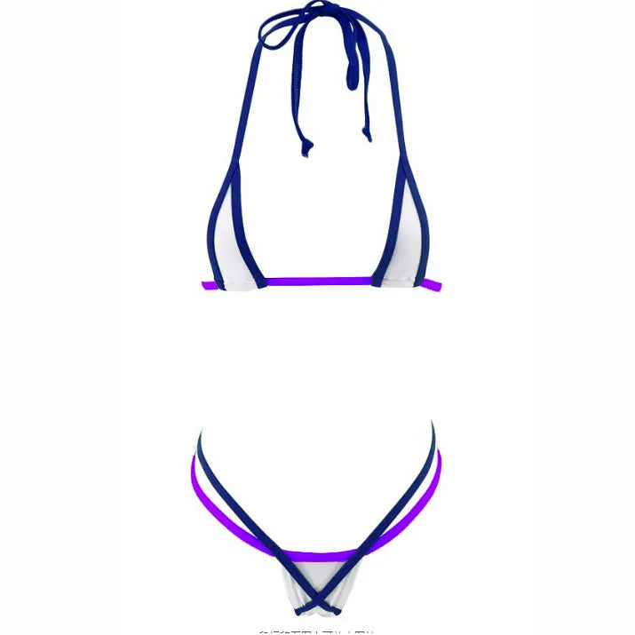 lingerie three-piece bikini see-through T-back seductive bra and panties thong swimsuit set