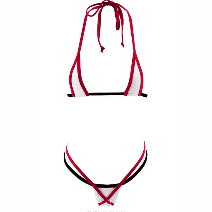 lingerie three-piece bikini see-through T-back seductive bra and panties thong swimsuit set