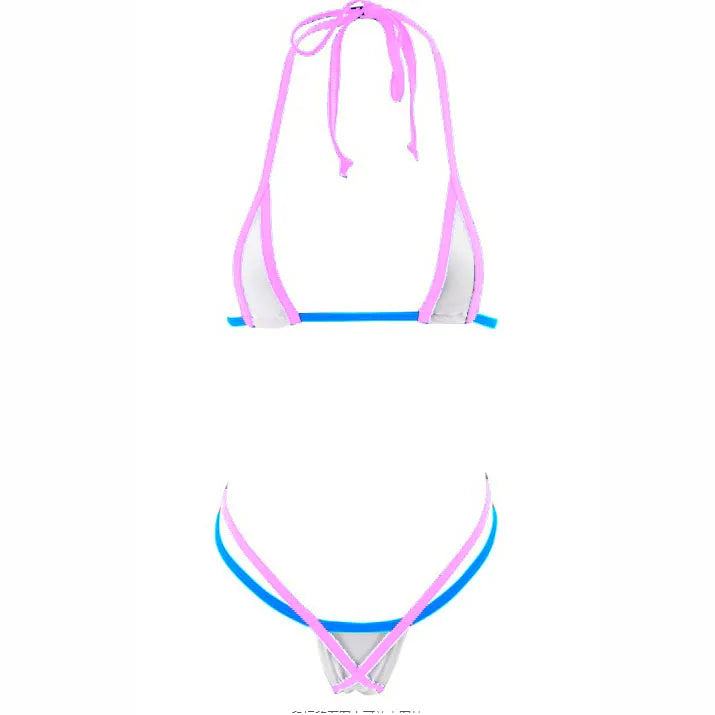 lingerie three-piece bikini see-through T-back seductive bra and panties thong swimsuit set