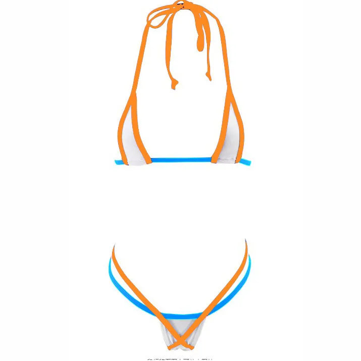 lingerie three-piece bikini see-through T-back seductive bra and panties thong swimsuit set
