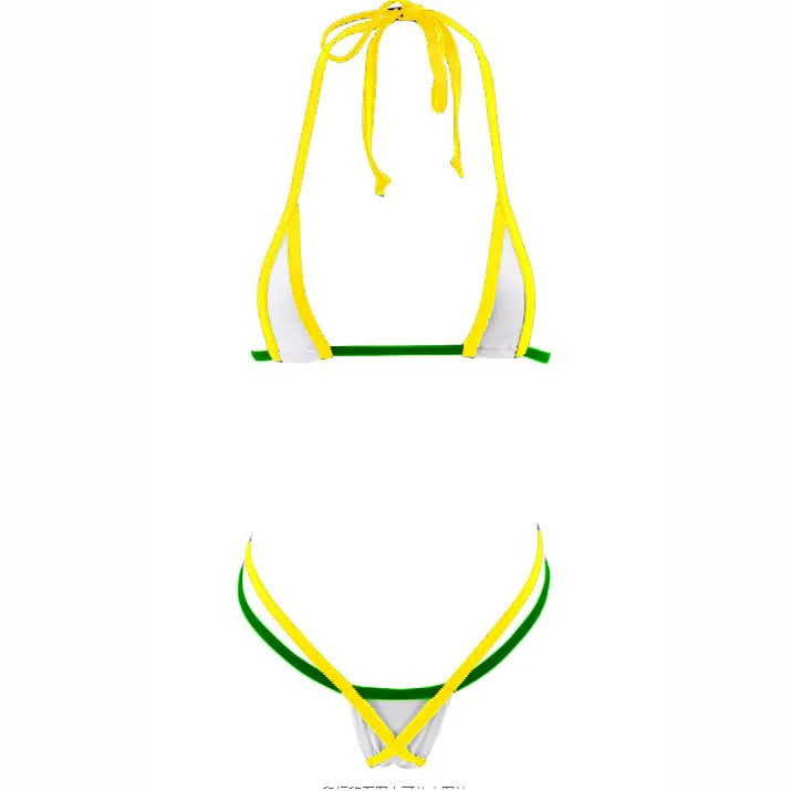 lingerie three-piece bikini see-through T-back seductive bra and panties thong swimsuit set