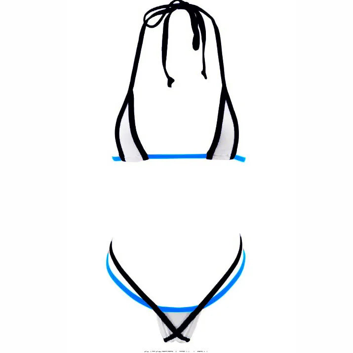 lingerie three-piece bikini see-through T-back seductive bra and panties thong swimsuit set