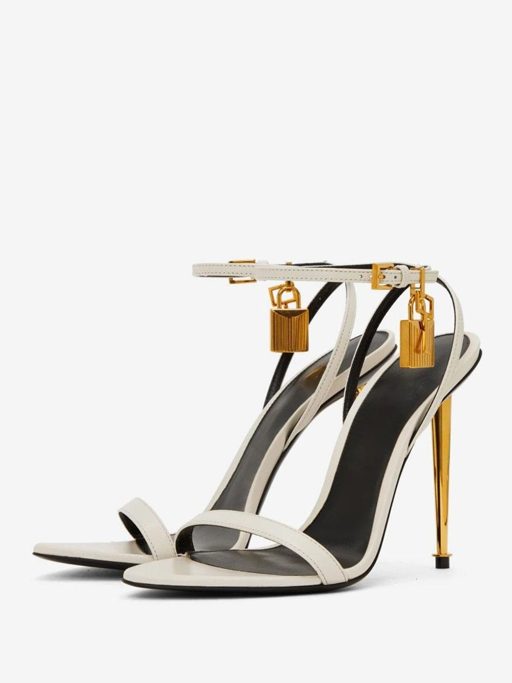 Women's Ankle Strap Stiletto Heel Sandals Prom Shoes With Lock