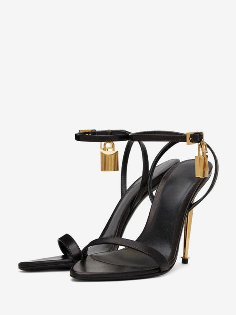 Women's Ankle Strap Stiletto Heel Sandals Prom Shoes With Lock