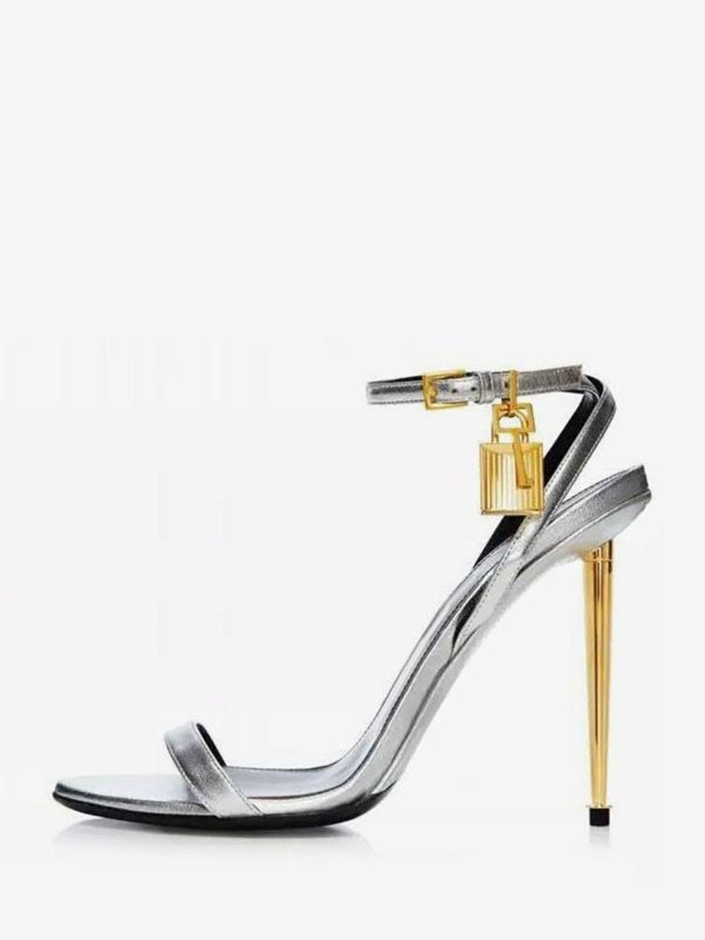 Women's Ankle Strap Stiletto Heel Sandals Prom Shoes With Lock
