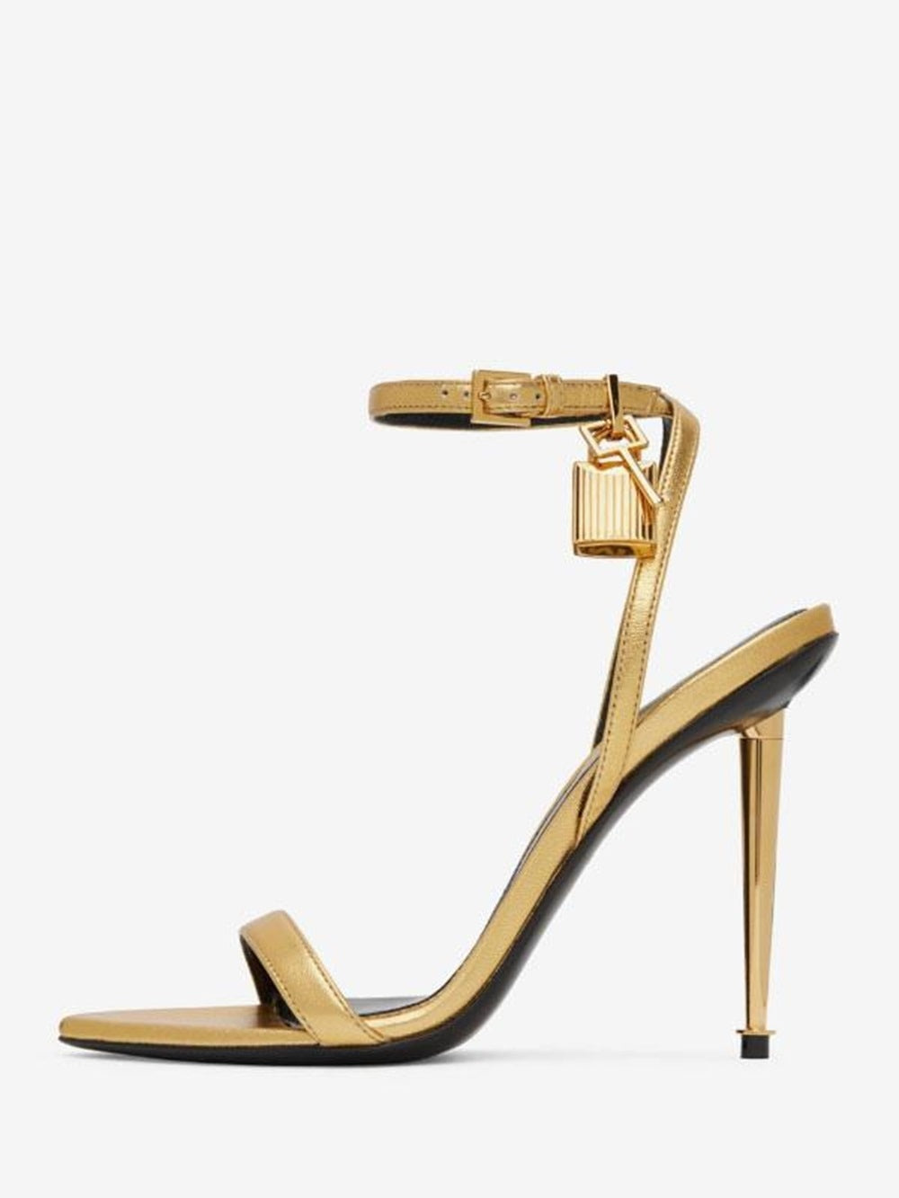 Women's Ankle Strap Stiletto Heel Sandals Prom Shoes With Lock