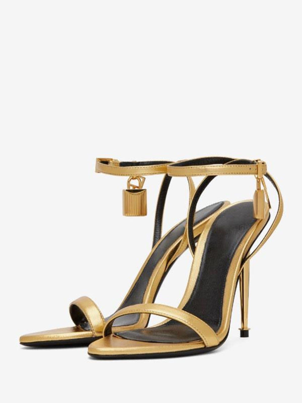 Women's Ankle Strap Stiletto Heel Sandals Prom Shoes With Lock