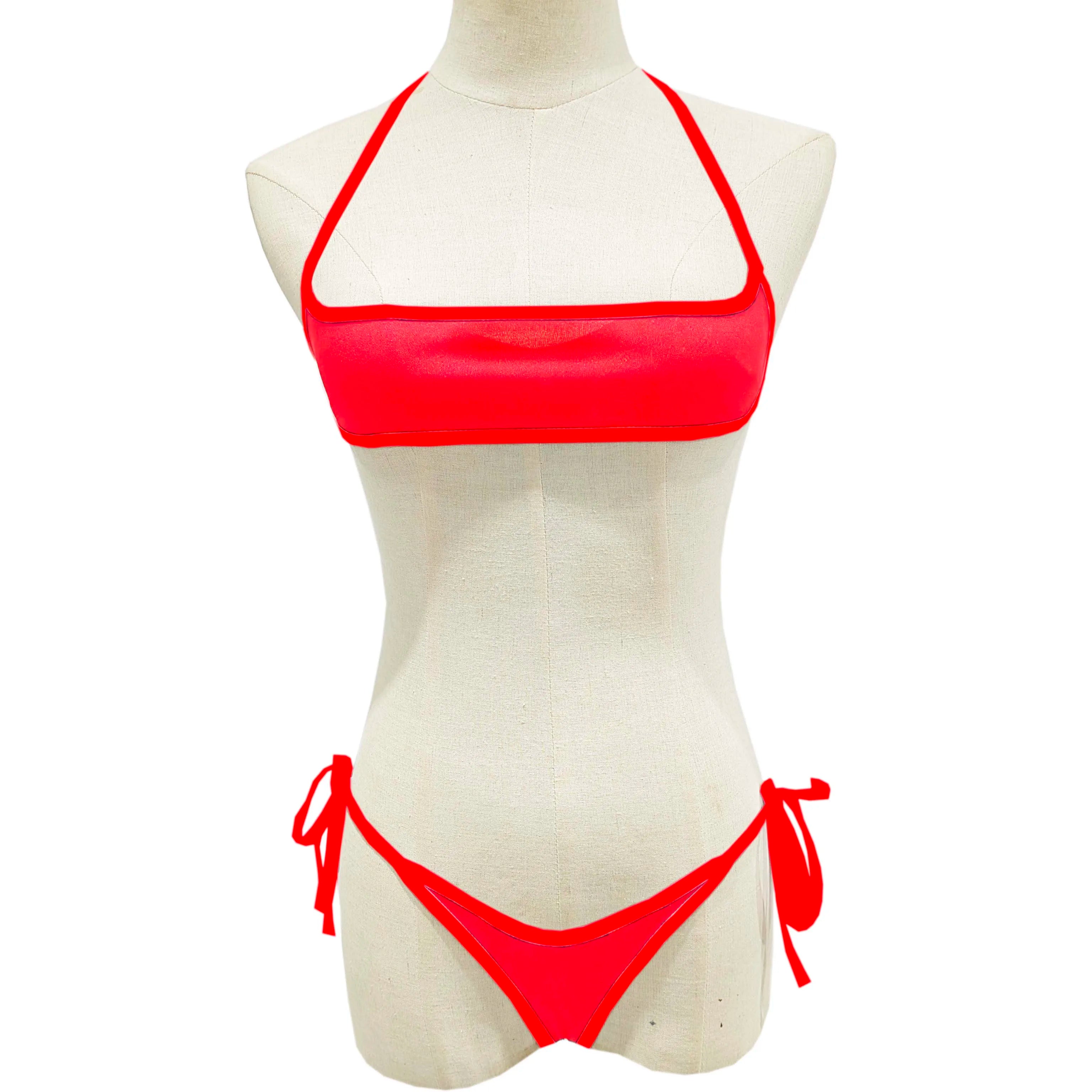 Womens Exotic Sets Triangle Bikini Extreme Sets Hollow Out Micro Thong Swimsuit Mini G-String Swimwear Lingerie Nightwear