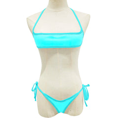 Womens Exotic Sets Triangle Bikini Extreme Sets Hollow Out Micro Thong Swimsuit Mini G-String Swimwear Lingerie Nightwear