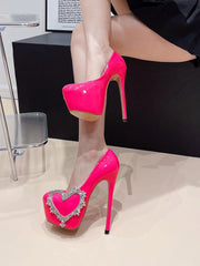 Women's High Heels Rhinestones Stiletto Heel Patent Leather Pumps In