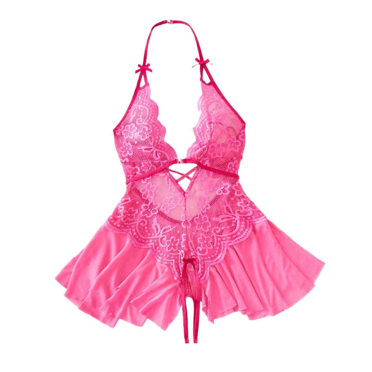 Womens Lace Bodysuit Halter Soft Com
