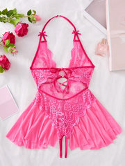 Womens Lace Bodysuit Halter Soft Com