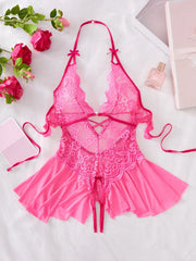 Womens Lace Bodysuit Halter Soft Com