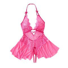 Womens Lace Bodysuit Halter Soft Com