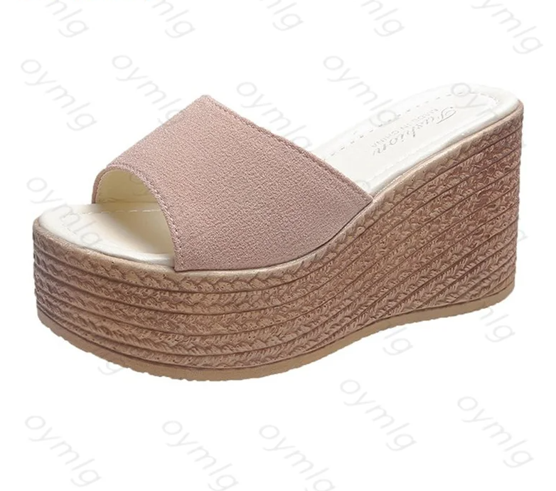 fashion sandals car line non-slip holiday beach seaside slope heel comfortable sandals