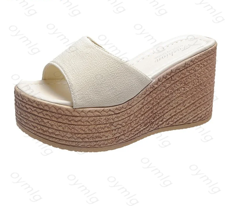 fashion sandals car line non-slip holiday beach seaside slope heel comfortable sandals