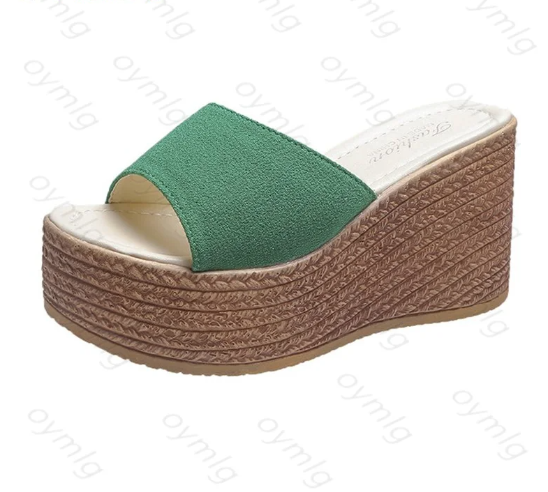 fashion sandals car line non-slip holiday beach seaside slope heel comfortable sandals