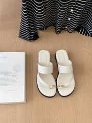 Formal Designer Clip Toe Chunky Flip Flops High Heels Sandals