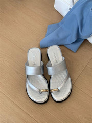 Formal Designer Clip Toe Chunky Flip Flops High Heels Sandals