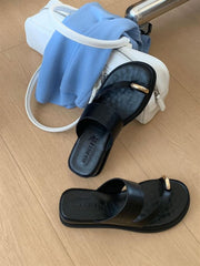 Formal Designer Clip Toe Chunky Flip Flops High Heels Sandals