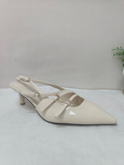 Rhinestone Diamond patent Leather Buckle Pointed Stiletto High Heel