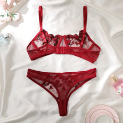 porn suit Push Up Thin Bralette Set Seductive Underwear Exotic Bra embroid Print Brassiere Stylish Adult Lingerie