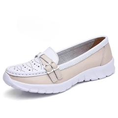 Elegant Hollow Genuine Leather Moccasin Loafers