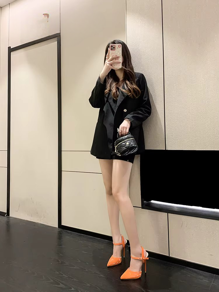 Ankle Strap Hollow Pointed Toe Super High Stiletto Heels